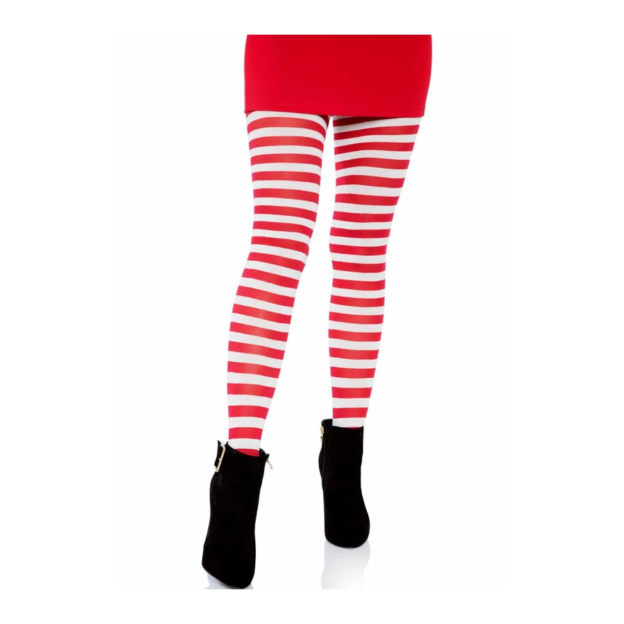 LEG AVENUE - COLLANT A RIGHE BIANCO/ROSSO